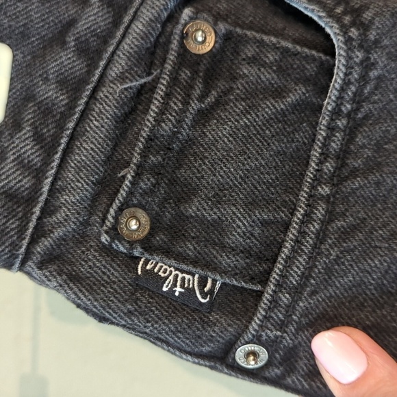 Y2K Vintage Outlaw Wanted Branded Washed Black Jeans Made In USA Women's Size 7 - Picture 6 of 13